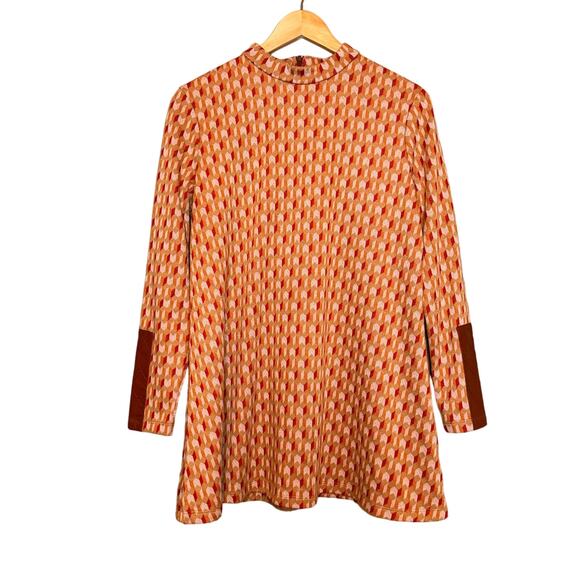 Tyler Boe Crissy Jacquard Herringbone Tunic Size Medium Retro Fall - Picture 1 of 9